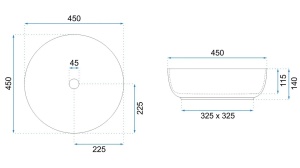 LAVOAR REA ELMA, GRI MAT, 45 CM, DIN CERAMICA, CALITATE SUPERIOARA - Img 5