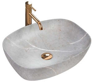 LAVOAR REA FREJA, EFECT DE PIATRA GRI, 50 CM, DIN CERAMICA, CALITATE SUPERIOARA - Img 5