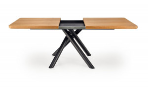 MASA DINING EXTENSIBILA DERRICK, STEJAR/NEGRU, 160/200 CM, BLAT DIN MDF SI PICIOARE DIN METAL, STIL MODERN, HALMAR - Img 5