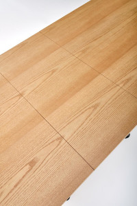 MASA DINING EXTENSIBILA DERRICK, STEJAR/NEGRU, 160/200 CM, BLAT DIN MDF SI PICIOARE DIN METAL, STIL MODERN, HALMAR - Img 9