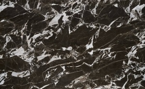 MASA DINING EXTENSIBILA HILARIO, 180 CM, EFECT DE MARMURA NEAGRA/NEGRU, DIN MARMURA SI METAL, STIL MODERN - Img 3