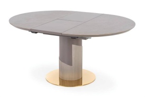 MASA DINING EXTENSIBILA MUSCAT, CU EFECT DE MARMURA GRI DESCHIS/GRI/AURIU, 120/160 CM, DIN CERAMICA SI METAL, STIL MODERN - Img 8