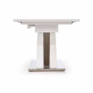 MASA DINING EXTENSIBILA SANDOR 2, ALB/CROM, 160/220 CM, BLAT DIN STICLA, MDF SI PICIOARE DIN METAL, STIL MODERN - Img 4