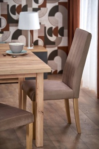 MASA DINING EXTENSIBILA TIAGO, STEJAR CRAFT, 90/125 CM, BLAT DIN PAL SI PICIOARE DIN MDF, STIL VINTAGE - Img 3