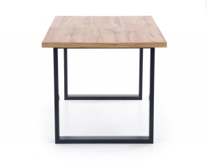 MASA DINING EXTENSIBILA VENOM, STEJAR WOTAN/NEGRU, 160/210 CM, BLAT DIN MDF LAMINAT SI PICIOARE DIN METAL, STIL VINTAGE - Img 8