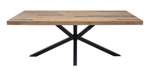 MASA DINING, GALAXY, 200CM, DIN LEMN MASIV PIN NATURAL, COD 40657, STIL INDUSTRIAL - Img 1