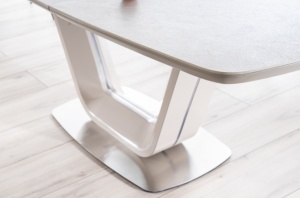 MASA EXTENSIBILA ARMANI, GRI DESCHIS/CROM, 160/220 CM, DIN CERAMICA, MDF SI METAL, STIL MODERN - Img 6