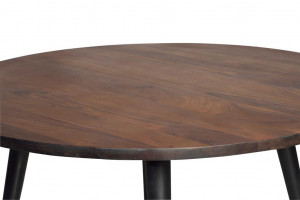 MASA ROTUNDA 120CM, MARO/NEGRU, LEMN MASIV DE MANGO SI METAL, GINER Y COLOMER - Img 2