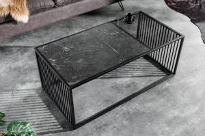 MASUTA DE CAFEA, ARCHITECTURE 100CM, ASPECT MARMURA, NEAGRA - Img 1