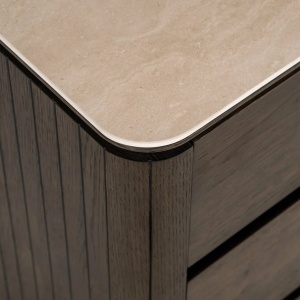 NOPTIERA RITZ CU 3 SERTARE, 8633, CONFECTIONATA DIN TRAVERTIN CERAMIC, FURNIR DE STEJAR MDF, LEMN RECICLAT, SI METAL, RICHMOND INTERIORS - Img 4