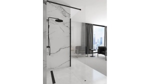 PARAVAN DE DUS REA AERO INTIMO WALK IN, 100CM, NEGRU MAT, DIN STICLA, CALITATE SUPERIOARA - Img 5