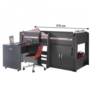 PAT COMBINAT PENTRU CAMERA COPIILOR FANY, GRI, STIL MODERN, TK - Img 2