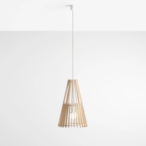 PENDUL FERB LARGE, 200 CM, NATURAL/ALB, DIN LEMN SI METAL, STIL MODERN - Img 1