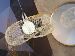 PENDUL FORMA, 55 CM, AURIU/CROM, DIN METAL, STIL MODERN - Img 2
