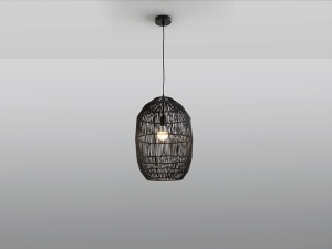 PENDUL TIZNE, 32 CM, NEGRU/NEGRU, DIN METAL SI FIBRE DE HARTIE, STIL MODERN - Img 3