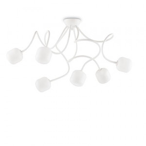 PLAFONIERA OCTOPUS PL6, ALB, DIN METAL, STIL MODERN - Img 1