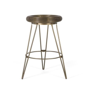 SCAUN BAR 76CM, AURIU, REALIZAT DIN METAL, DESIGN EXTRAVAGANT - Img 1