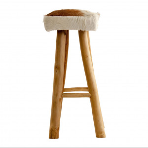 SCAUN DALLAS REF. 23824, CULOARE NATURALA, STIL SCANDINAV, DIN LEMN DE PIN RECICLAT SI PIELE NATURALA, VIC - Img 2