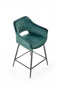SCAUN DE BAR H-107, VERDE/NEGRU, TAPITAT CU CATIFEA, STIL MODERN, HALMAR - Img 3
