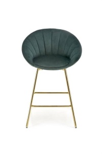 SCAUN DE BAR H112, VERDE/AURIU, TAPITERIE DIN CATIFEA SI PICIOARE DIN METAL, STIL MODERN - Img 6