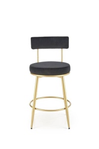 SCAUN DE BAR H115, NEGRU/AURIU, TAPITERIE DIN CATIFEA SI PICIOARE DIN METAL, STIL MODERN - Img 7