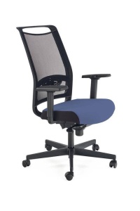 SCAUN DE BIROU EXTENSIBIL GULIETTA, ALBASTRU/NEGRU, DIN METAL SI TEXTIL, STIL MODERN, HALMAR - Img 3