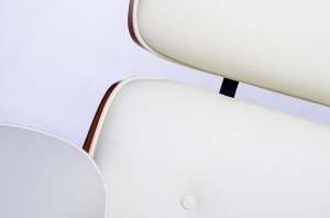 SCAUN DE BIROU LOUNGE BUSINESS, ALB/NUC, PIELE NATURALA SI LEMN DE NUC, STIL MODERN - Img 5