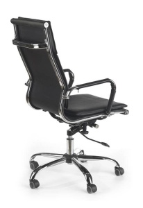 SCAUN DE BIROU MANTUS, NEGRU/CROM, TAPITERIE DIN PIELE ECOLOGICA SI PICIOARE DIN METAL, STIL MODERN - Img 2