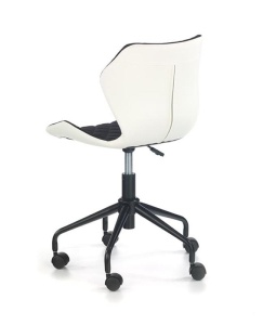 SCAUN DE BIROU MATRIX, NEGRU/ALB/NEGRU, TAPITERIE DIN PIELE ECOLOGICA/STOFA SI PICIOARE DIN METAL, STIL MODERN - Img 2