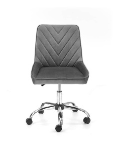 SCAUN DE BIROU RICO, GRI/CROM, TAPITERIE DIN CATIFEA SI PICIOARE DIN METAL, STIL MODERN - Img 2