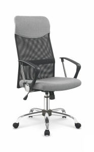 SCAUN DE BIROU VIRE 2, GRI/NEGRU/CROM, TAPITERIE DIN STOFA/PLASA SI PICIOARE DIN METAL, STIL MODERN - Img 1