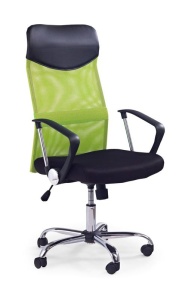 SCAUN DE BIROU VIRE, VERDE/NEGRU/CROM, TAPITERIE DIN STOFA/PLASA SI PICIOARE DIN METAL, STIL MODERN - Img 1