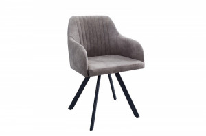 SCAUN DESIGN VINTAGE/INDUSTRIAL LUCCA GRI TAUPE/NEGRU 38309 - Img 2