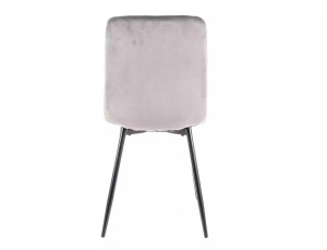 SCAUN DINING ALAN, GRI DESCHIS BLUVEL 03/NEGRU MAT, TAPITERIE DIN CATIFEA SI PICIOARE DIN METAL, STIL MODERN - Img 2