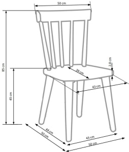 SCAUN DINING BARKLEY, ALB, DIN LEMN MASIV, STIL CLASIC - Img 3