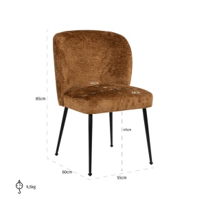 SCAUN DINING FALLON COGNAC FUSION, S4507, CONFECTIONAT DIN METAL, SPUMA SI 100% POLIESTER, RICHMOND INTERIORS - Img 4