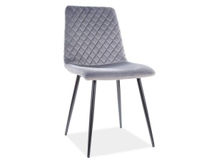SCAUN DINING IRYS BLUVEL 14, GRI/NEGRU MAT, TAPITAT IN CATIFEA/METAL, STIL MODERN, SIGNAL - Img 1