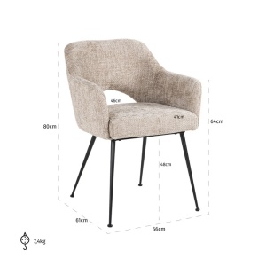SCAUN DINING JENTHE DESERT RENEGADE, S4710, CONFECTIONAT DIN 100% POLIESTER SPUMA SI METAL, RICHMOND INTERIORS - Img 4