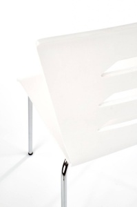 SCAUN DINING K155, ALB/CROM, PLACAT INDOIT SI PICIOARE DIN METAL, STIL MODERN - Img 7