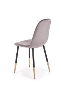 SCAUN DINING K379, GRI/NEGRU/AURIU, CU TAPITERIE DIN CATIFEA SI PICIOARE DIN METAL, STIL MODERN - Img 4