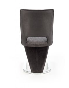 SCAUN DINING K441, GRI/NEGRU/CROM, CU TAPITERIE DIN STOFA, PIELE ECOLOGICA SI PICIOARE DIN METAL, STIL MODERN, HALMAR - Img 5