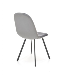 SCAUN DINING K462, GRI/NEGRU, CU TAPITERIE DIN CATIFEA SI PICIOARE DIN METAL, STIL MODERN - Img 4