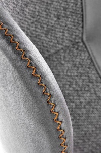 SCAUN DINING K466 GRI INCHIS/NEGRU, CU TAPITERIE DIN TEXTIL, PIELE ECOLOGICA SI METAL, STIL MODERN, HALMAR - Img 2
