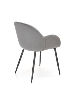 SCAUN DINING K480, GRI/NEGRU, TAPITERIE DIN CATIFEA SI PICIOARE DIN METAL , STIL MODERN - Img 3