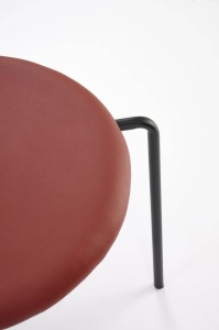 SCAUN DINING K524, BORDO/NEGRU, DIN RATTAN, PIELE ECOLOGICA SI PICIOARE DIN METAL , STIL MODERN - Img 8