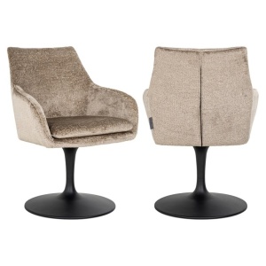 SCAUN DINING MARLON TAUPE CHENILLE 104, S4728, CONFECTIONAT DIN 100% POLIESTER SPUMA SI METAL, RICHMOND INTERIORS - Img 1