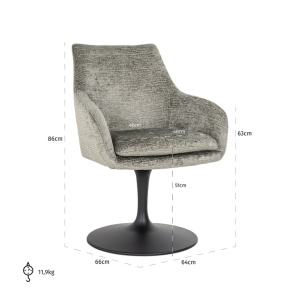 SCAUN DINING MARLON THYME FUSION 206, S4728, CONFECTIONAT DIN 100% POLIESTER SPUMA SI METAL, RICHMOND INTERIORS - Img 2