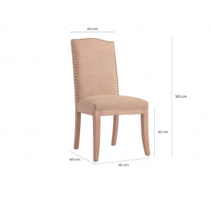 SCAUN KARBEN REF. 24103, CULOAREA NISIPULUI, STIL CLASIC, DIN LEMN MASIV DE PIN SI POLIESTER, VIC - Img 6