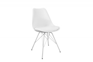 SET 2 SCAUNE, ALBE, SCANDINAVIA RETRO, DESIGN SCANDINAV - Img 2
