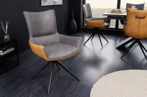 SET 2 SCAUNE ROTATIVE, ALPINE, MARO/GRI/NEGRU, MODEL DEOSEBIT, ARTIM GROUP SELECTION - Img 1